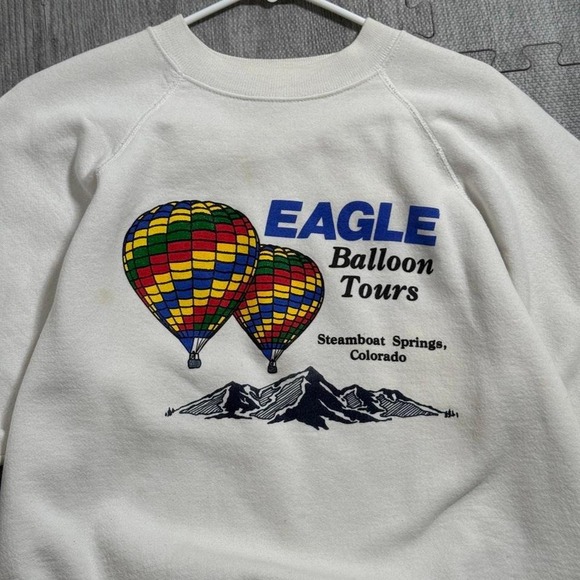 Vintage Hanes Eagle Balloon Tours Crewneck Sweatshirt Unisex L/XL - Picture 2 of 6